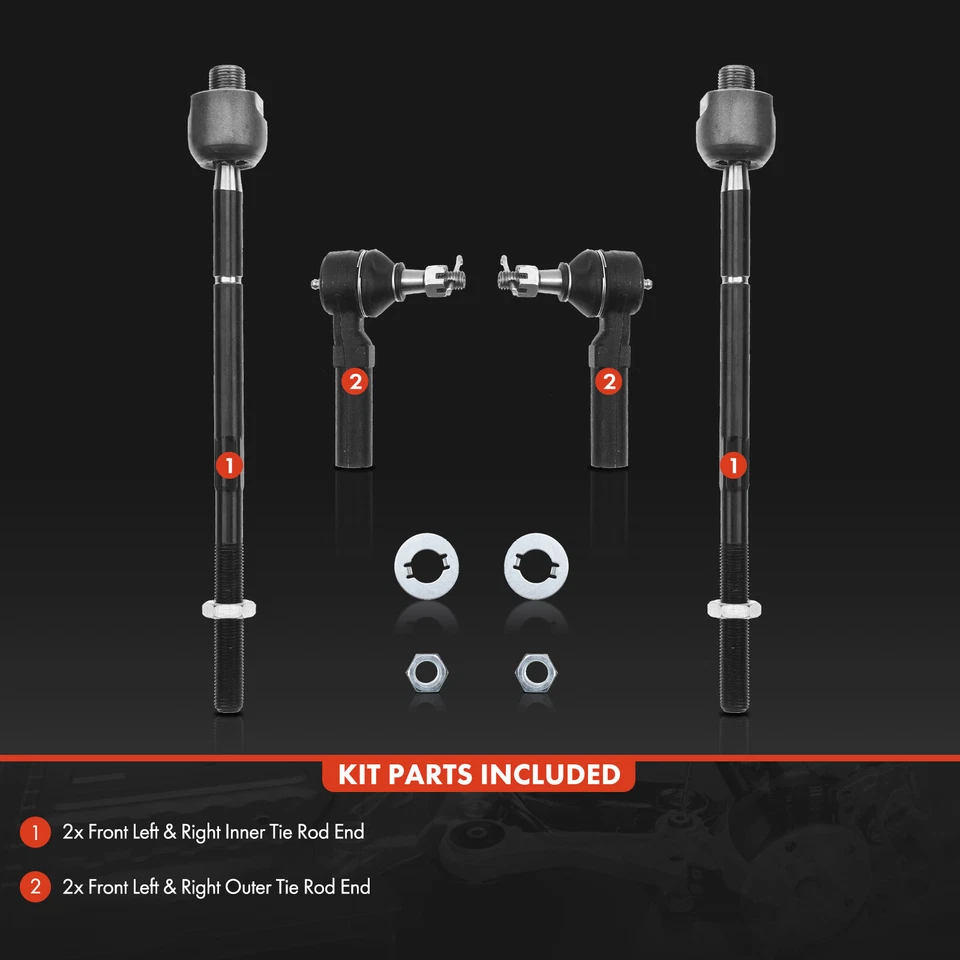 4x Extremo de barra de amarre interior y exterior para Chevy Corvette 1997-2013 Cadillac XLR 2004-2009 Foto 2 de 4