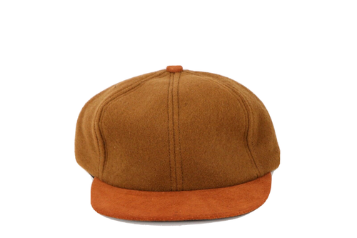 NOS Vtg 90s Streetwear Youth Blank Wool Short Brim Strapback Hat Cap Tan Brown