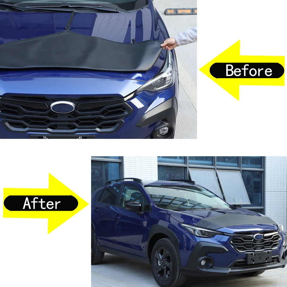 Front End Bumper Hood Mask Bra Cover Fits For Subaru Crosstrek 2024 2025 Lether - Image 2 of 4