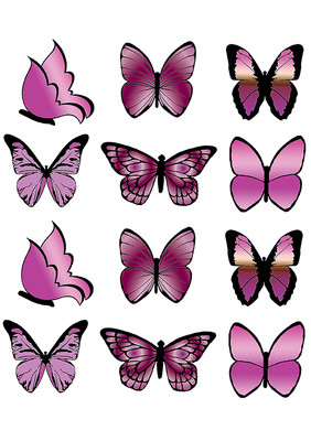 15PCS Butterfly Cake Toppers - Colorful Butterfly Decorations For Birthday Party Cupcakes