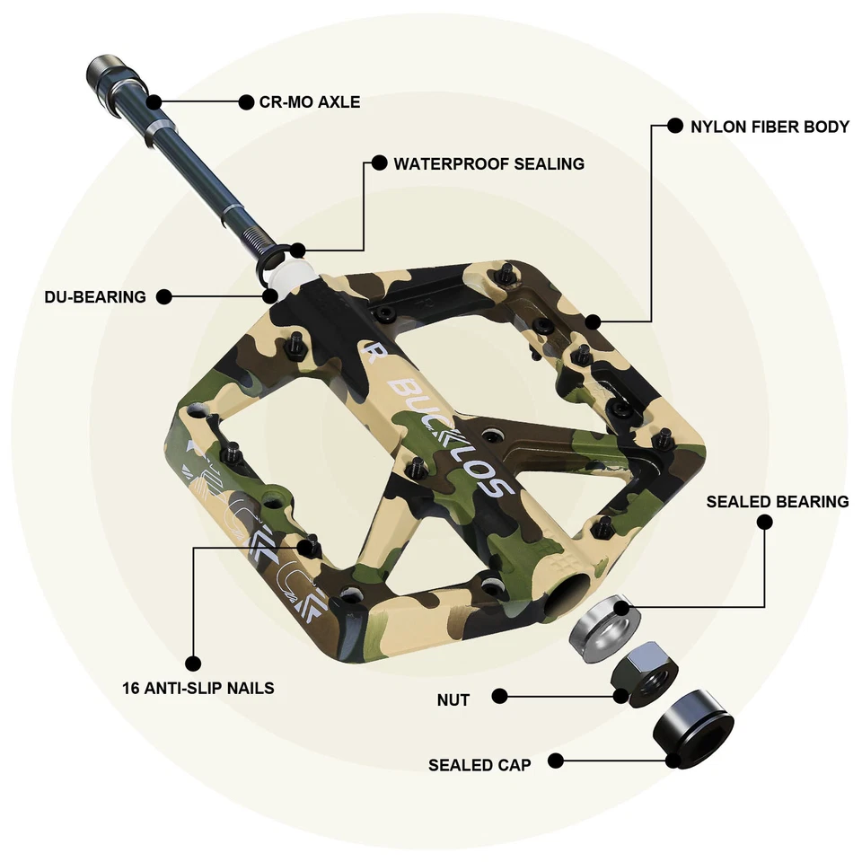 Pedal de bicicleta de carretera/MTB 9/16" plataforma de ciclismo pedales planos antideslizantes EE. UU. Foto 4 de 4