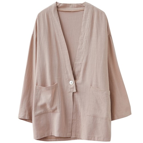 Women Midi Coat Long Sleeve Casual Suit Jacket Cardigan Top VNeck One