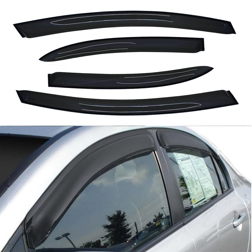 4pcs Out Channel Sun Rain Vent Window Visors For 06-11 Honda Civic 4-Door Sedan