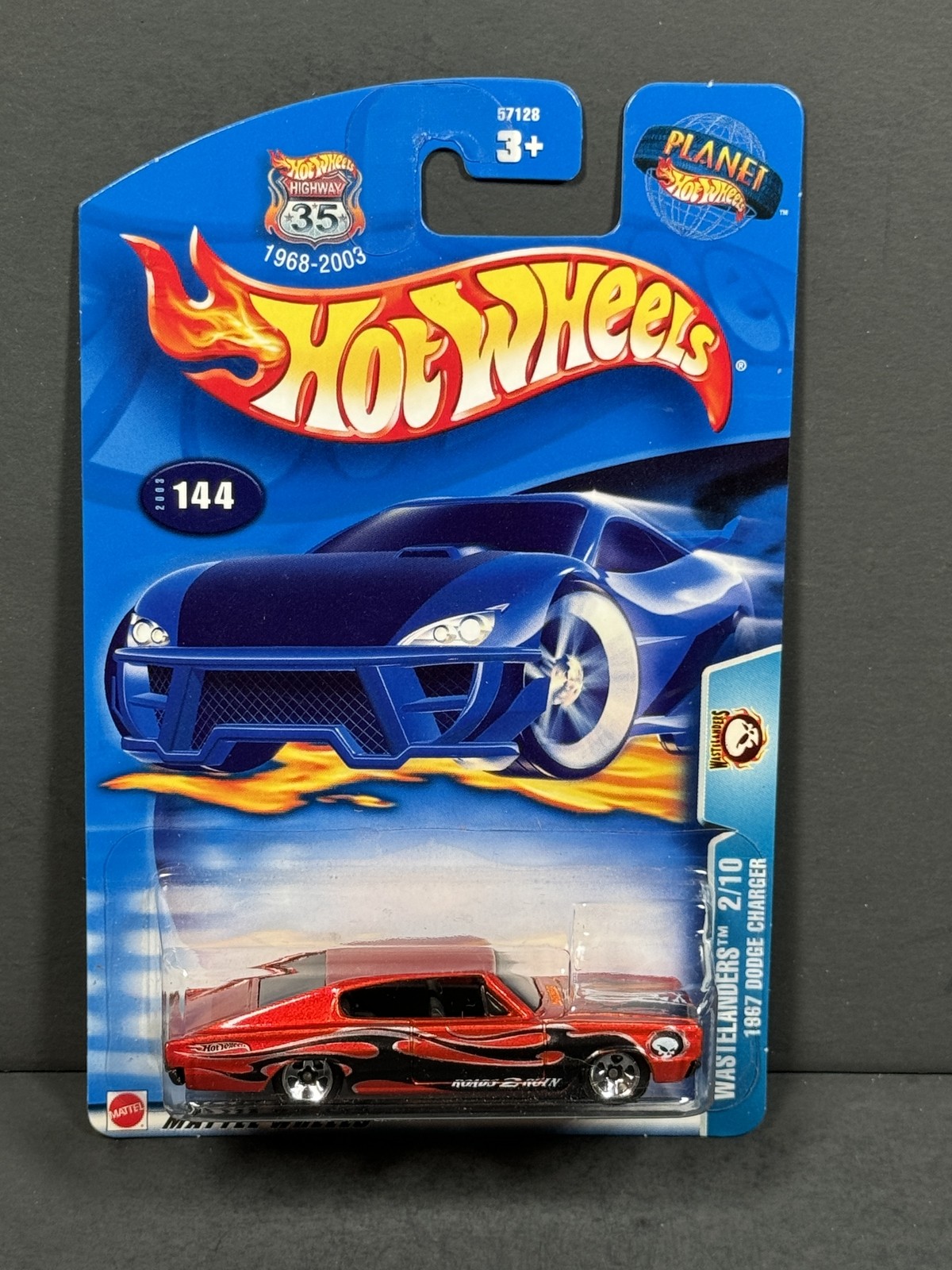 HOT WHEELS 2003 1967 Dodge Charger 2/10, Orange, Wastelanders, #144