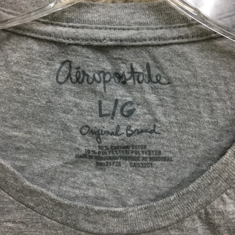 Camisa Aeropostale Grande Juvenil Gris Gráfico Manga Corta Informal Camiseta Logo Niñas L Foto 3 de 4