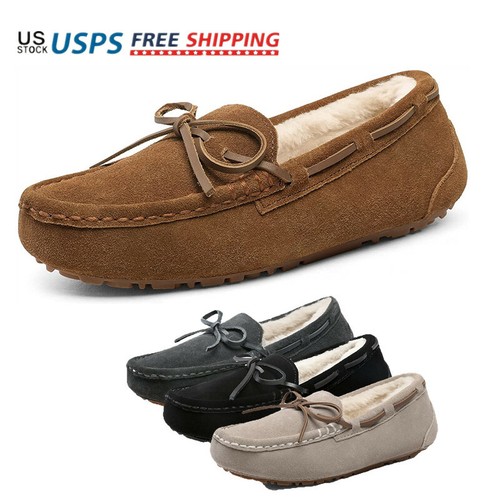 Women Moccasins Loafer Slippers Suede 