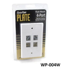  Leviton QuickPort Single Gang White 4-Port Faceplate Keystone Wall Plate