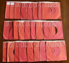 Huge Lot Of 24 Red RCA 45 RPM Record Sleeves - Company Sleeves