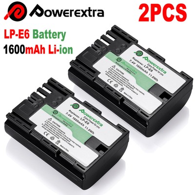 Pack Batteries LP-E6N + Chargeur USB Double Pour Canon EOS R, 5D, 6D, 7D, 90D - Alimentation Photo