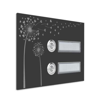 Zweifamilienhaus Türklingel '' Bozen''  Motiv anthrazit Klingelschild 17x12 cm LED