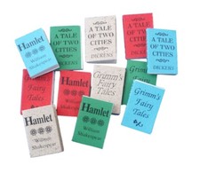 Assorted Set Of 12 Miniature Dollhouse Books 1:12 Scale New