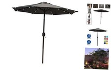 Sundale Outdoor 7 Ft Solar Powered 24 Led Lighted Patio Umbrella Table Market For Sale Online Ebay