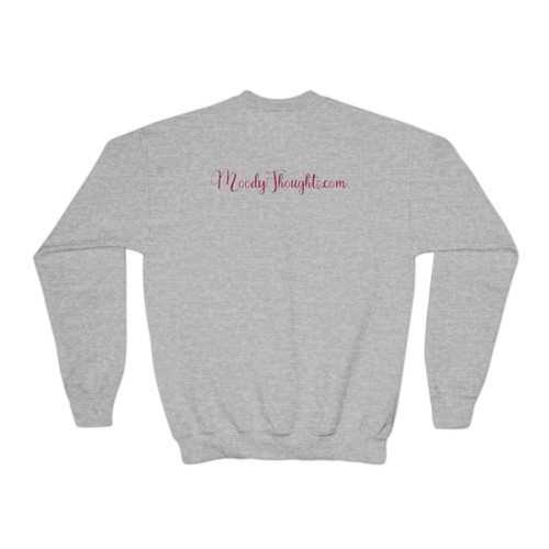 Happy Valentine's Day with Pink Heart Youth Kid's Unisex Crewneck Sweatshirt - Picture 12 of 21