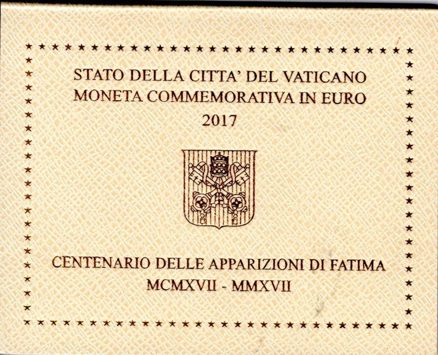 VATICAN 2 EURO 2017 CENTENAIRE APPARITION DE FATIMA