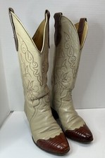 Justin Women's sz 6 B Vintage Cowgirl Boots L 4430 Tall Tan Blonde Leather read