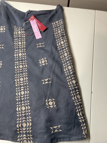 Monsoon Orella Skirt UK12 Graphite Grey Embroidered Side Zip Lined RRP £60 - Picture 3 of 13