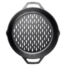Lodge Cast Iron Grilling Basket with Handles, Outdoor Grill or Open Fire, 12 in