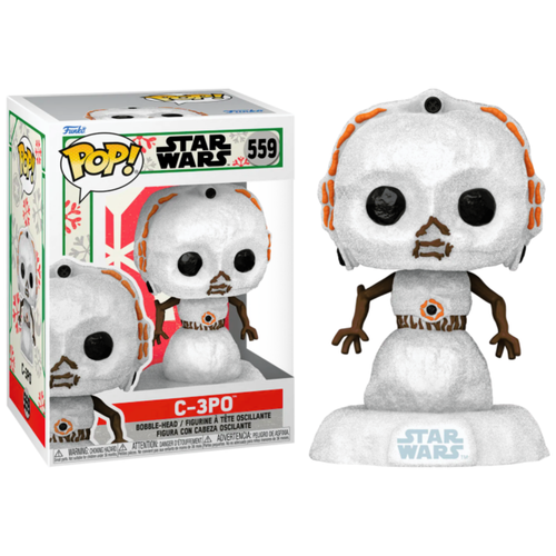 Funko Pop! Star Wars C-3PO En Bonhomme De Neige - Figurine Vinyle 9,5 Cm - Idée Cadeau Fans Et Collectionneurs
