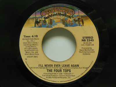 FOUR TOPS: Tonight I'm Gonna Love You All Over / Never Ever, 45 RPM, VG (F2)