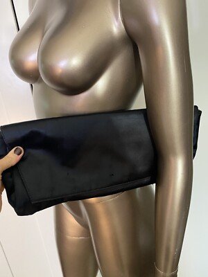 Herve Leger SAMPLE imperfect black silk Clutch Bag