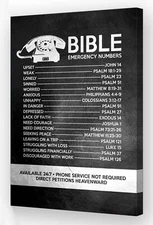 Bible Emergency Numbers Wall Art Bible Verse Poster Decoration Home Canvases