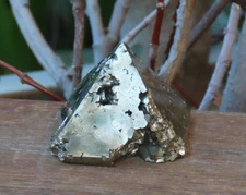 Pyrite Pyramid Crystal Piece Polished and Raw 142 Grams From Peru 40mm Tall