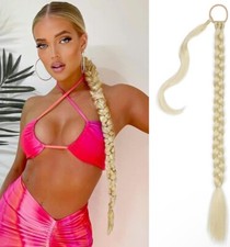 Long Blonde DIY Braided Extension Ponytail 32 Inches Straight