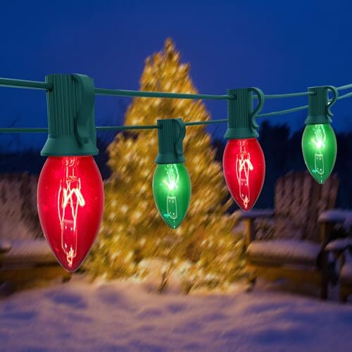 C9 Christmas Lights, 25FT C9 Vintage Christmas String Light 26 Large Bulb C9