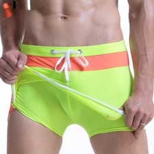 Men's Quick Dry Hot Spring Flat Angle Casual Beach Swimming Trunks