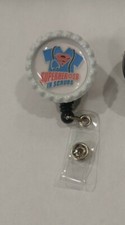 "Superheroes In Scrubs" Retractable ID Name Badge Holder-Alligator