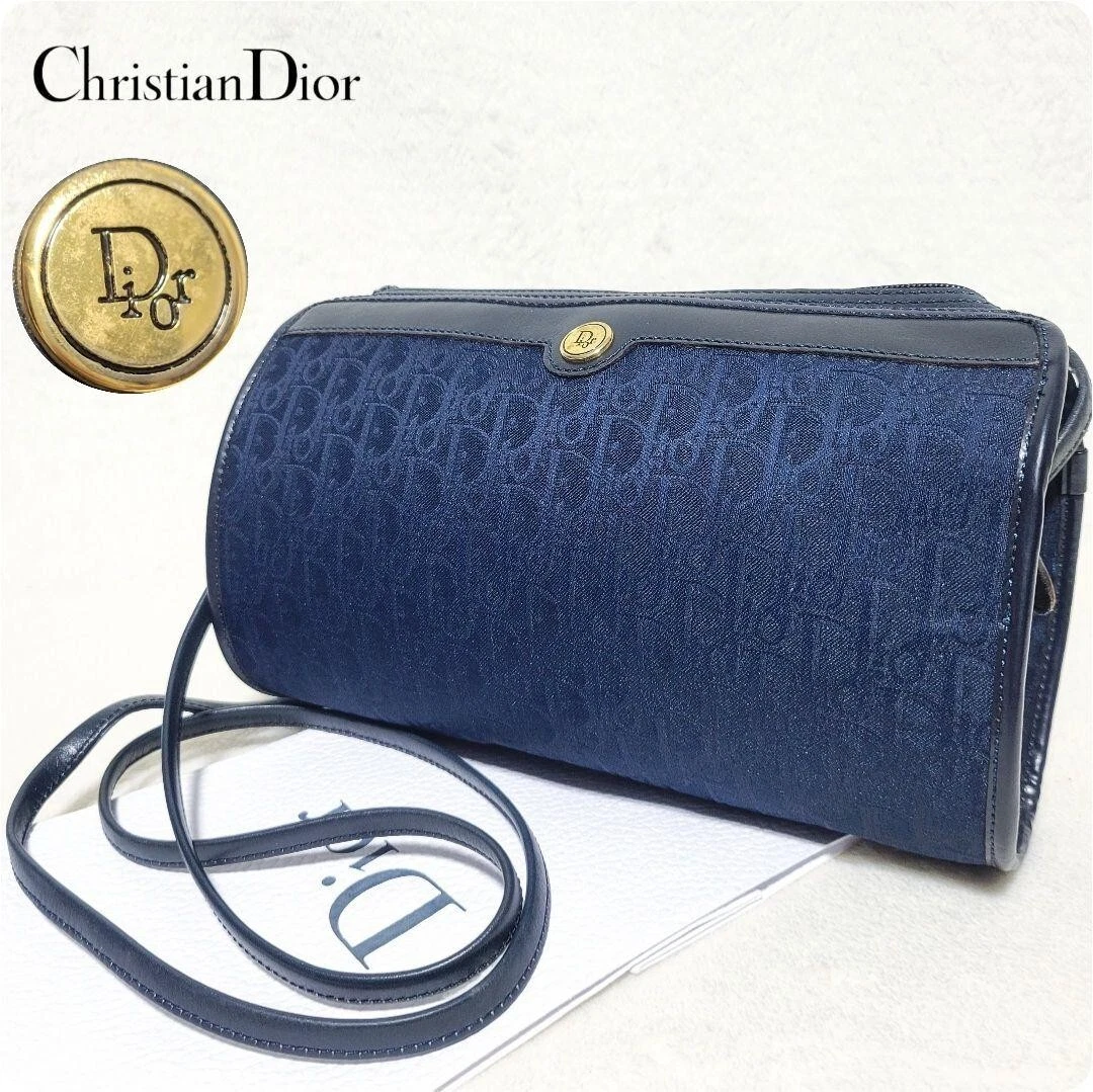 Sac bandoulière Christian Dior toile marine logo trotteur KY24012152 du Japon