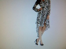 Brand New From Kardashian Kollection Black & White High Low Dress  BNWT Sexy