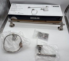 Kohler Flores R27909-SN 24 towel Bar, Towel ring toilet Paper Holder.