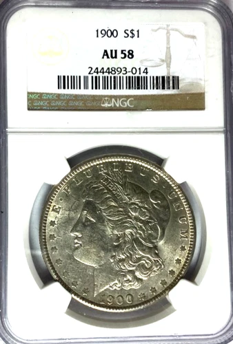 1900 $1 Morgan Silver Dollar AU58 NGC Almost Uncirculated Philadelphia