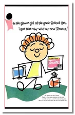 LITTLE GIRL TONETTE PERMANENT 1950's AD FRIDGE/LOCKER MAGNET 3.5 X 5.5