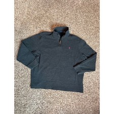 Polo Ralph Lauren Men's Charcoal Heather Quarter Zip Pullover Sweatshirt XXL