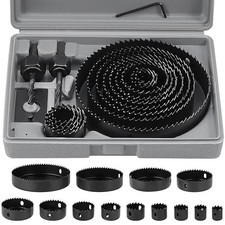 16Pcs Hole Saw Kit 19-127mm Circular Round Cutting Sawing Kit Set Wood Metal New