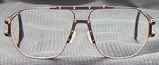 Cazal Glasses Model 9054 COL 001 Gold/Black Frames Only Rare Vintage Quad Hinge
