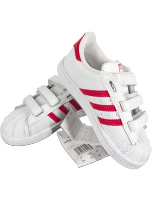 Adidas Superstar Kinder Unisex Schuhe weiß rot Ortholite Comfort 9,5