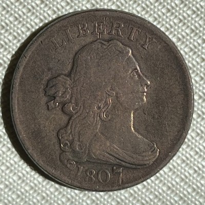 1807 Draped Bust Half Cent VF Details