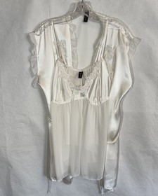 Women Large Set Ambrielle Sheer See Through Sexy Lingerie W/ Short Kimono Robe**