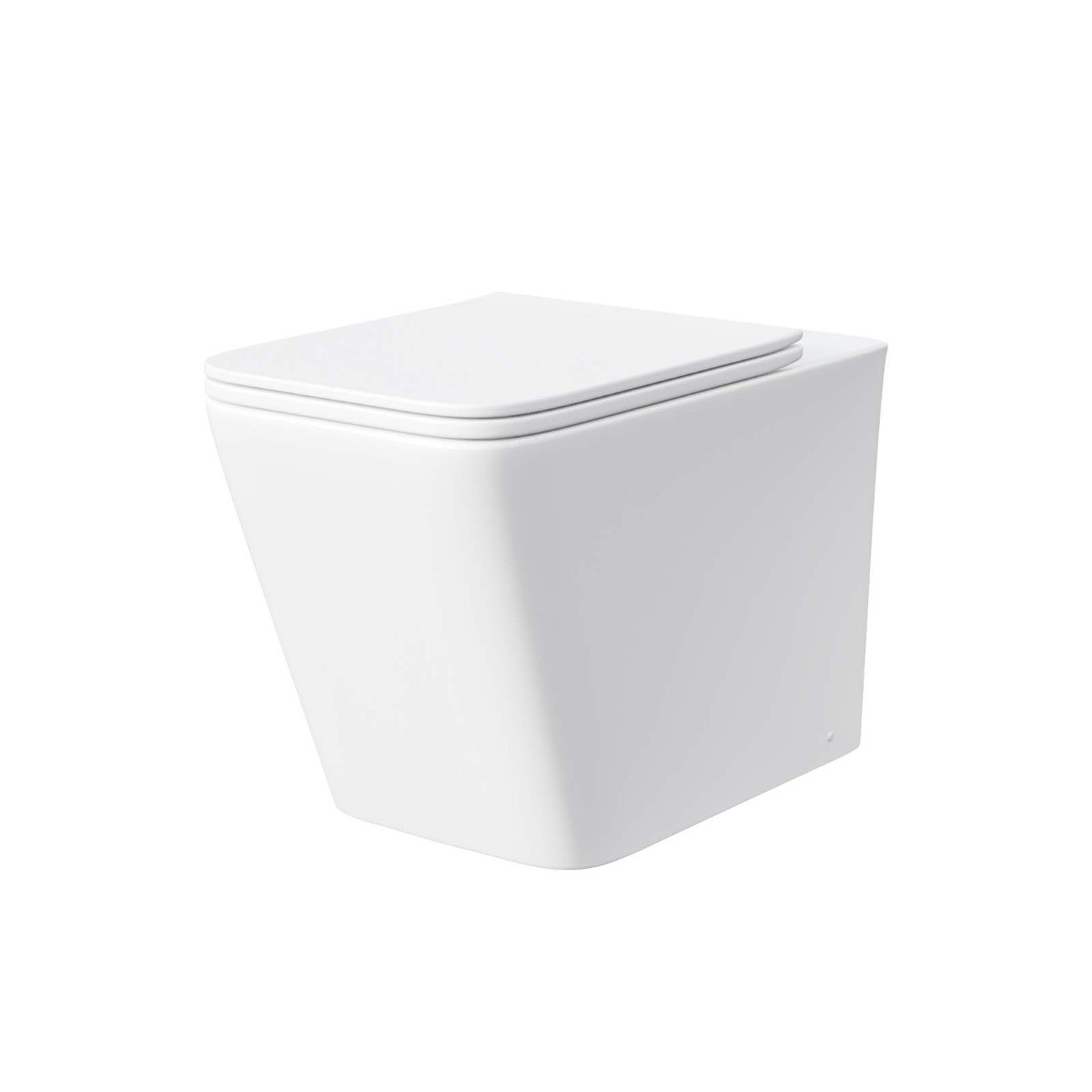 B&Q - Square Rimless Back To Wall Toilet With Uf Seat White - Image 2
