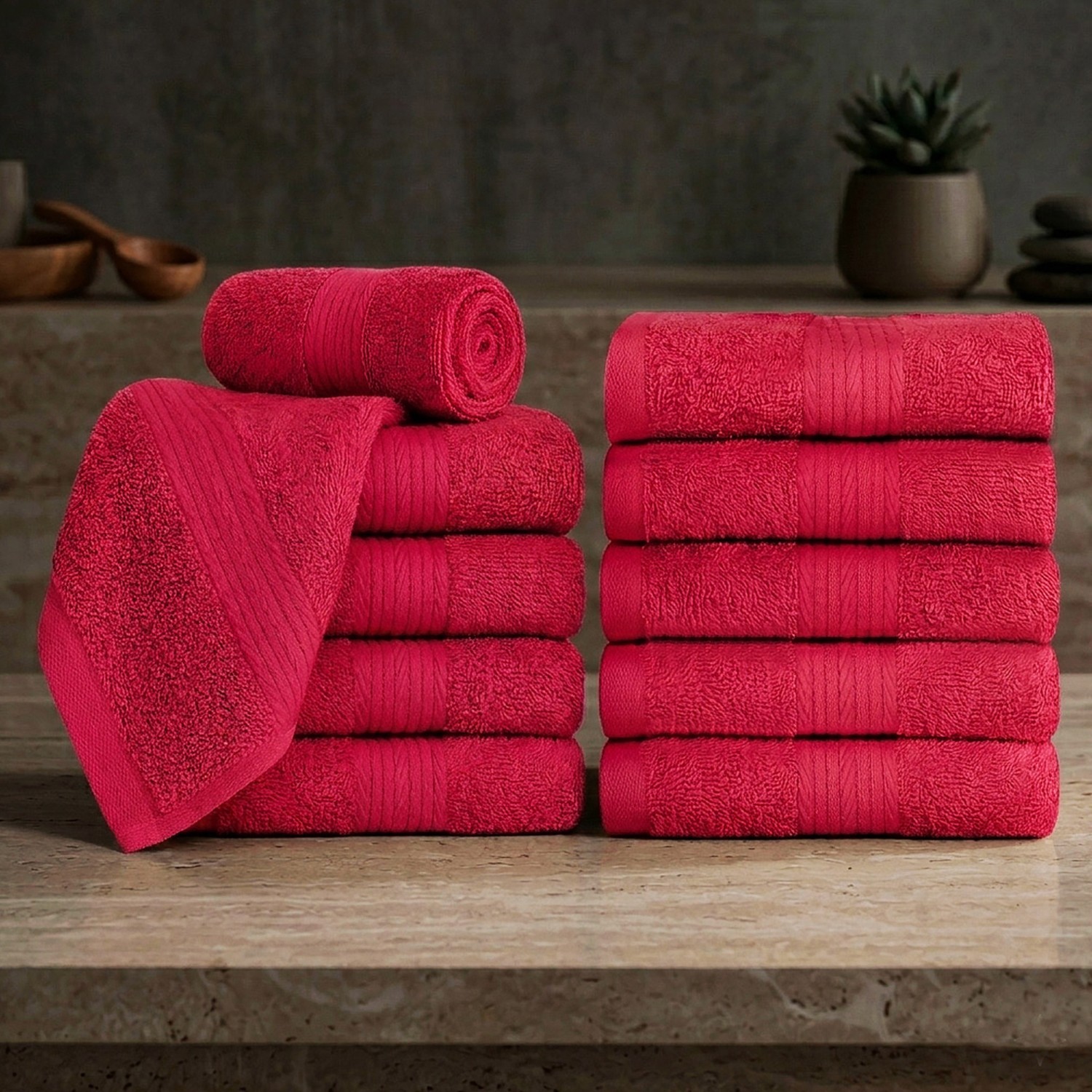 Ample Decor Wash Cloths Pack of 5/10/20/50/200 100% Cotton 12x12 Inches