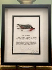 Framed Classic Streamer, Carrie Stevens Pattern, “The Greyhound,” 8x10 Shadowbox