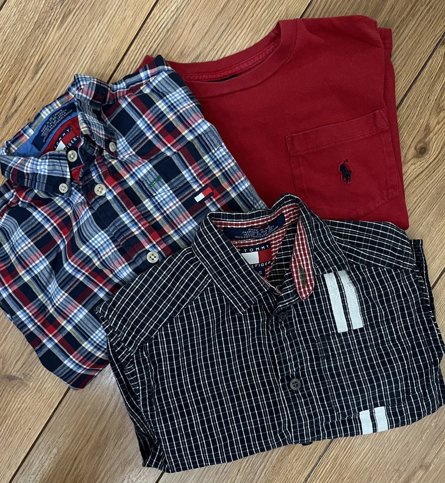 Kids | 4T Boys Shirt LOT (3) Tommy Hilfiger Button-Ups + Polo T-Shirt** | Sz: 4