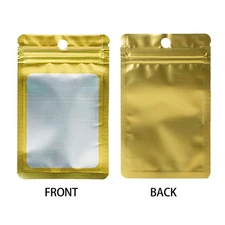 Golden Matte Self-Sealing Bag with See-Through Window For Packaging Art Craft