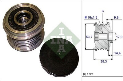INA Generatorfreilauf für BMW 3er (E90,F30,F80,E93,E92,F34,E91,F31); SAAB 9-5