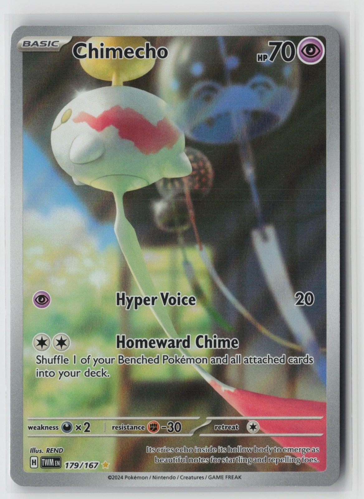 Chimecho 179/167 Illustration Rare Twilight Masquerade Pokemon Holo Near Mint