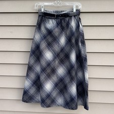 Vtg shadow plaid skirt blue Grey women s Academia Secretary