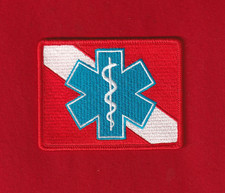 STAR of LIFE Dive Flag Fully Embroidered Iron-on Patch SCUBA Diving Diver Down